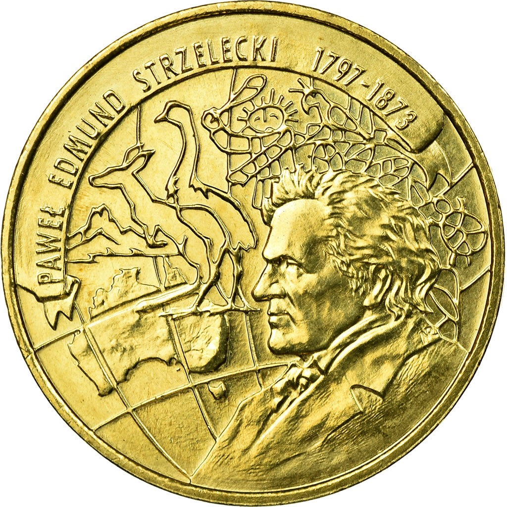 Moeda, Polónia, edmund strzelecki, 2 Zlote, 1997, Warsaw, EF(40-45), Latão