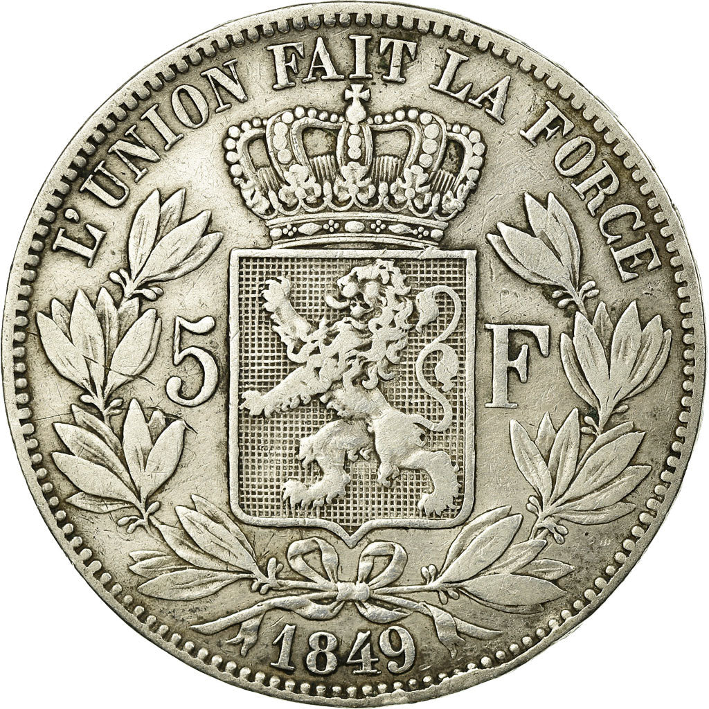 Coin, Belgium, Leopold I, 5 Francs, 5 Frank, 1849, VF(30-35), Silver, KM:17