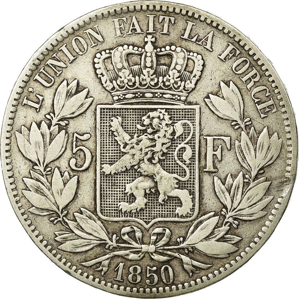 Coin, Belgium, Leopold I, 5 Francs, 5 Frank, 1850, VF(30-35), Silver, KM:17