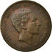 Monnaie, Espagne, Alfonso XII, 10 Centimos, 1877, Madrid, TB+, Bronze, KM:675