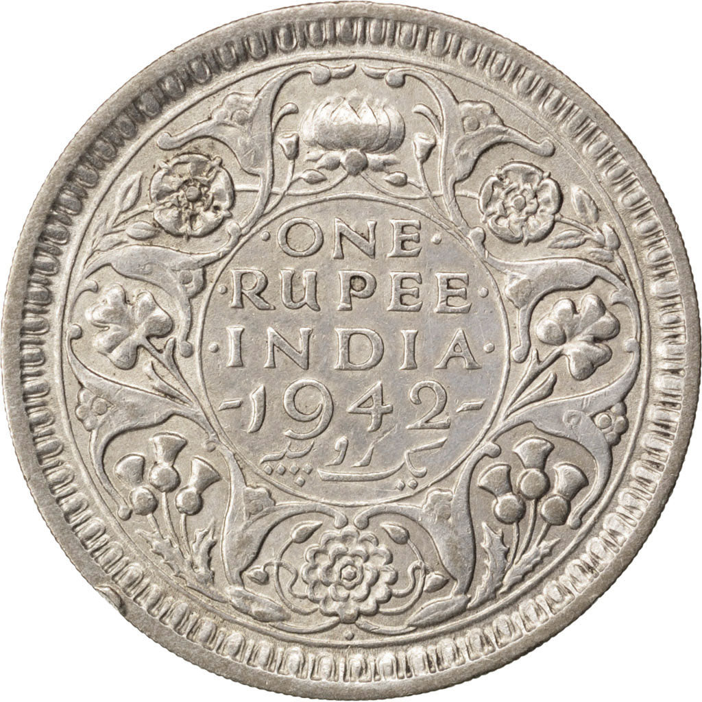 INDIA-BRITISH, Rupee, 1942, KM #557.1, AU(50-53), Silver, 30.5, 11.61