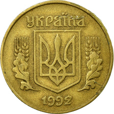 Coin, Ukraine, 25 Kopiyok, 1992, Kyiv, EF(40-45), Aluminum-Bronze, KM:2.2
