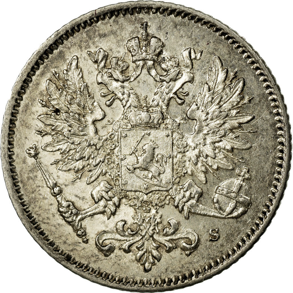 Coin, Finland, Nicholas II, 25 Penniä, 1915, MS(65-70), Silver, KM:6.2