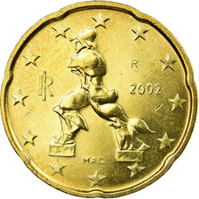 Italy, 20 Euro Cent, 2002, AU(55-58), Brass, KM:214