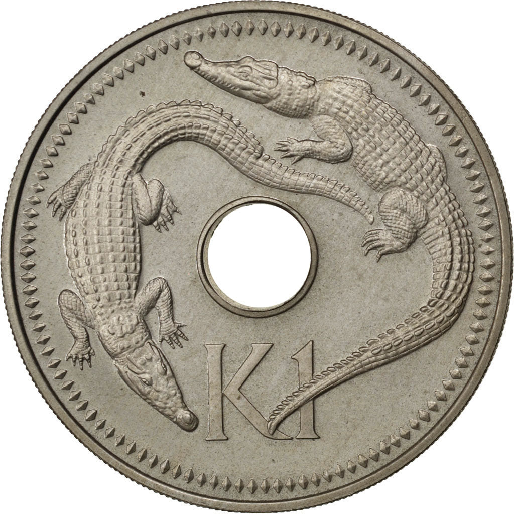PAPUA NEW GUINEA, Kina, 1975, KM #6, MS(64), Copper-Nickel, 23.72, 14.32