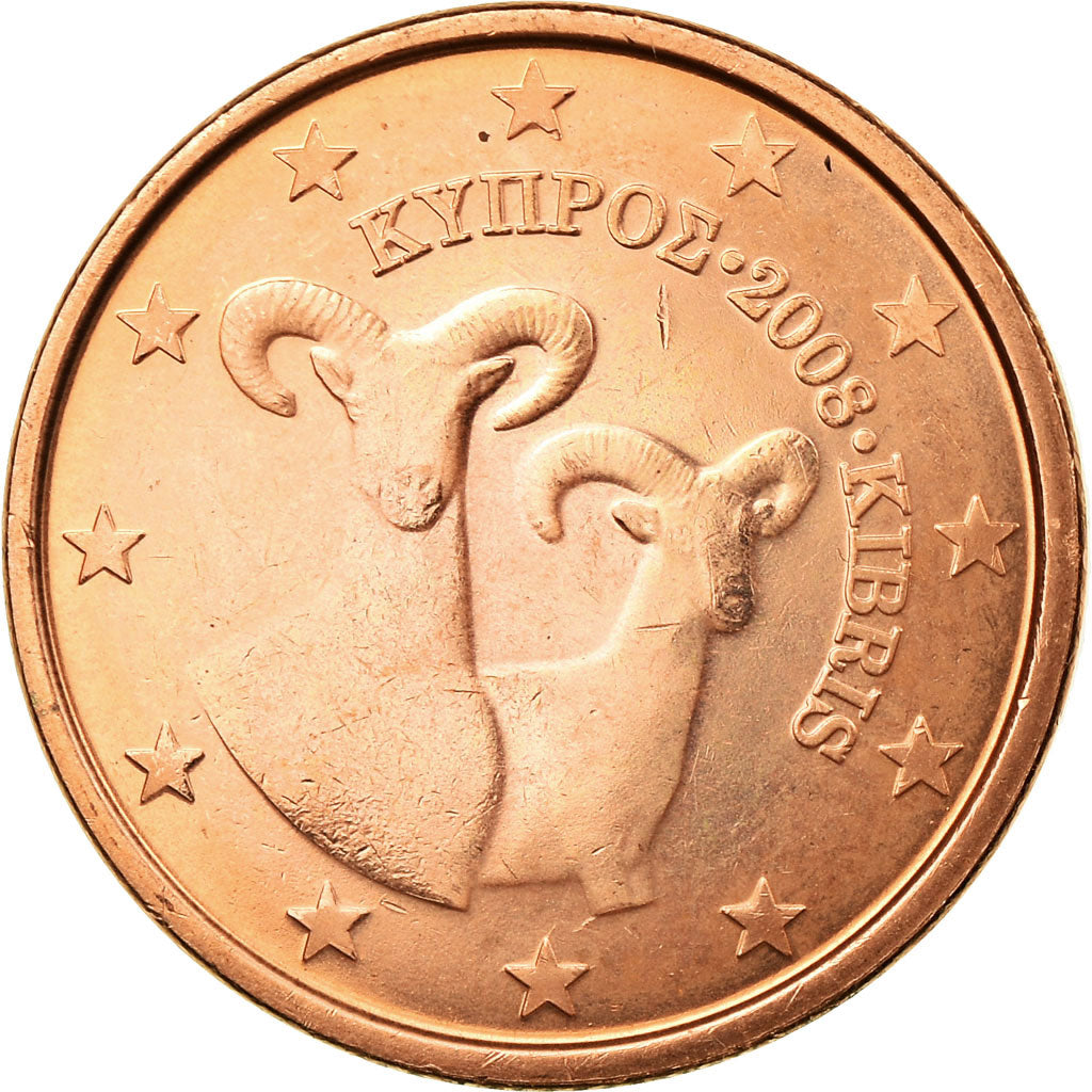 Chipre, 5 Euro Cent, 2008, EF(40-45), Aço Cromado a Cobre, KM:80