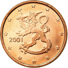 Finland, Euro Cent, 2001, AU(55-58), Copper Plated Steel, KM:98