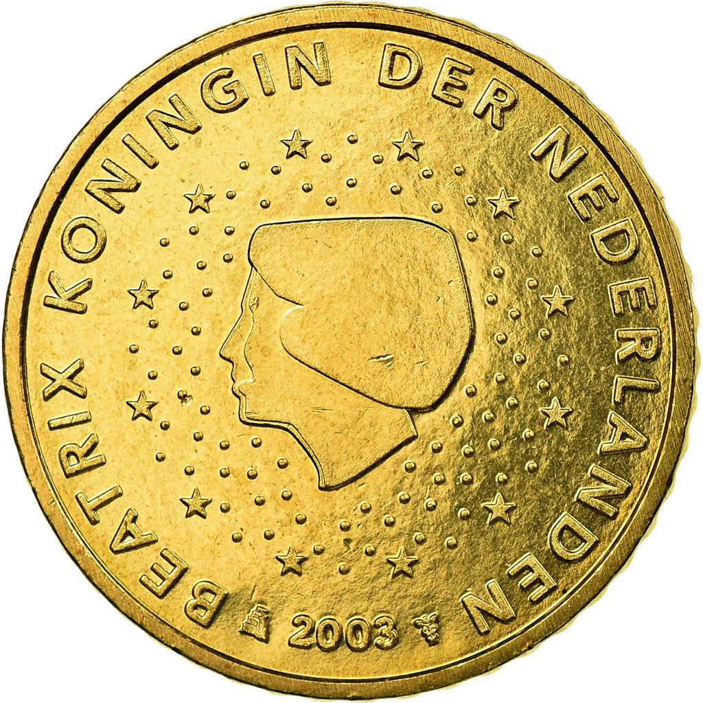 Netherlands, 50 Euro Cent, 2003, AU(55-58), Brass, KM:239