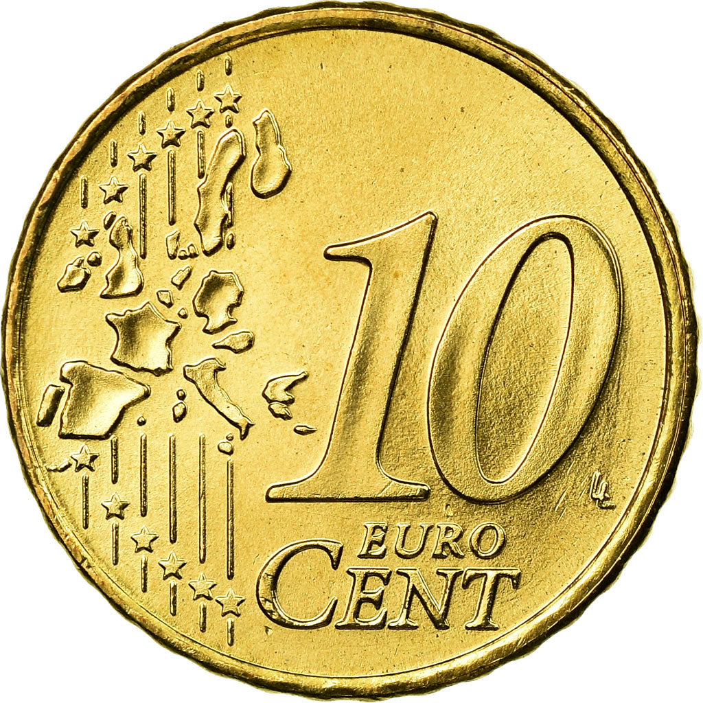 Netherlands, 10 Euro Cent, 2005, AU(55-58), Brass, KM:237