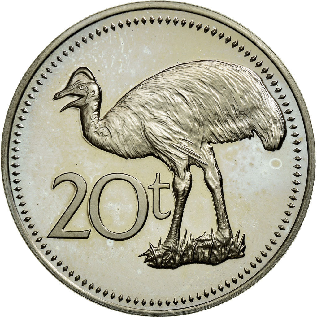 Coin, Papua New Guinea, 20 Toea, 1976, MS(64), Copper-nickel, KM:5