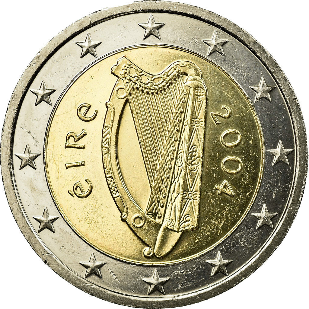 IRELAND REPUBLIC, 2 Euro, 2004, AU(55-58), Bi-Metallic, KM:39