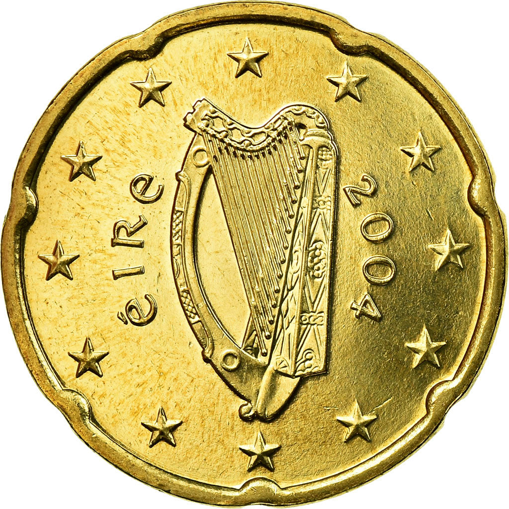 IRELAND REPUBLIC, 20 Euro Cent, 2004, VZ, Messing, KM:36