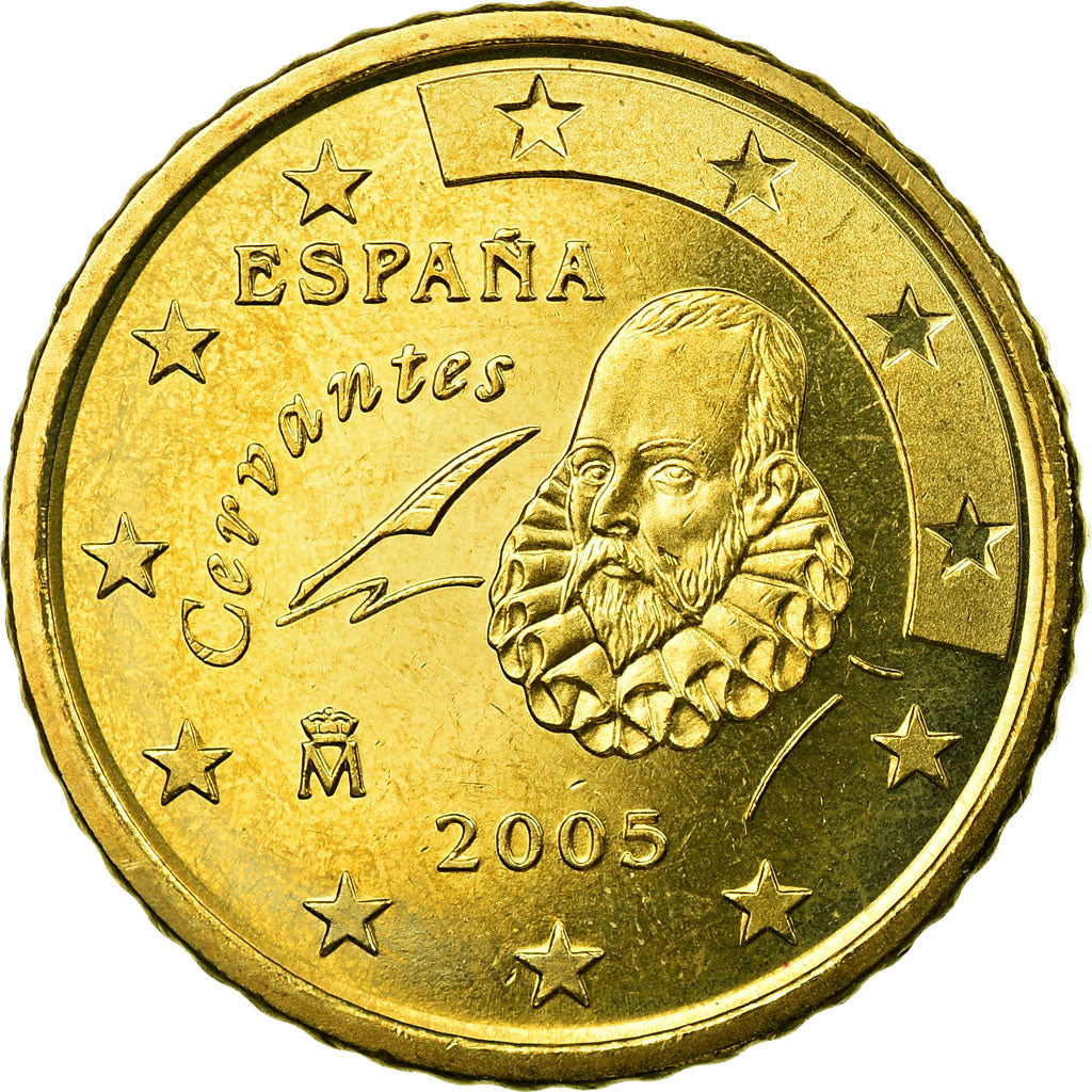 Spain, 50 Euro Cent, 2005, AU(55-58), Brass, KM:1045