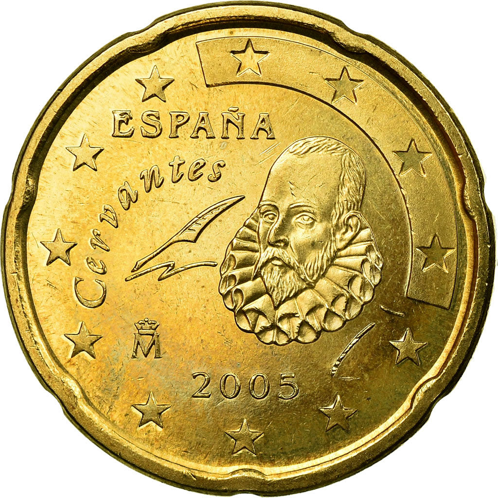 Spain, 20 Euro Cent, 2005, AU(55-58), Brass, KM:1044
