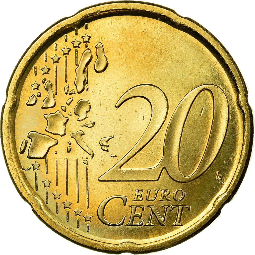 Spain, 20 Euro Cent, 2005, AU(55-58), Brass, KM:1044