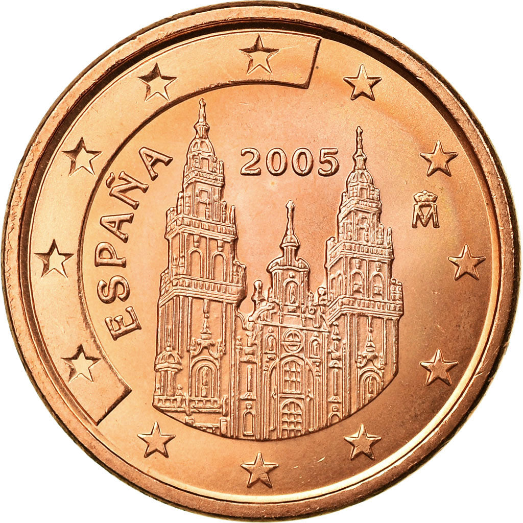 Spain, 5 Euro Cent, 2005, AU(55-58), Copper Plated Steel, KM:1042