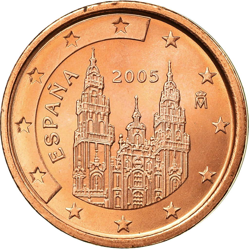 Spain, 2 Euro Cent, 2005, AU(55-58), Copper Plated Steel, KM:1041