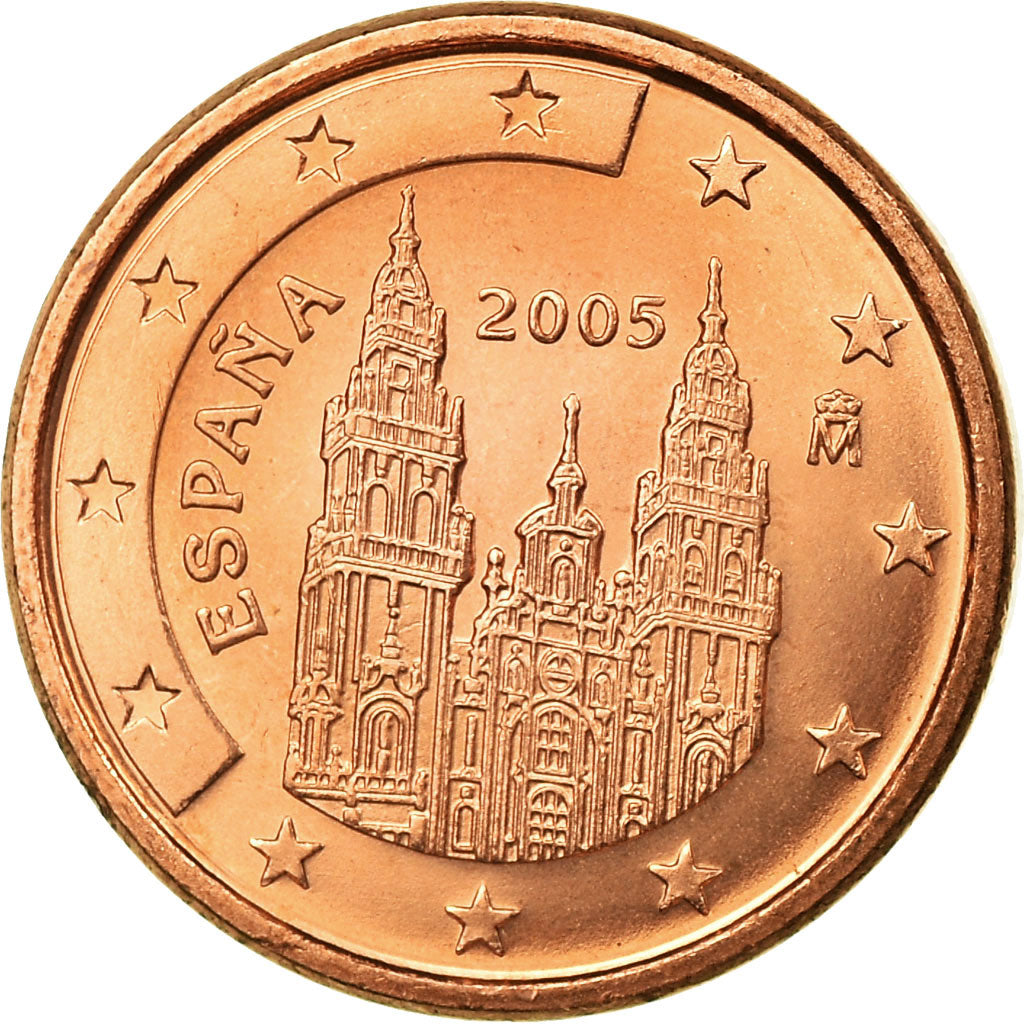 Spain, Euro Cent, 2005, AU(55-58), Copper Plated Steel, KM:1040