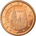 Spain, Euro Cent, 2005, AU(55-58), Copper Plated Steel, KM:1040