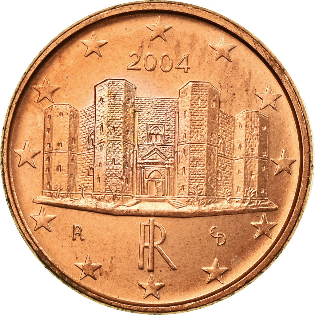 Włochy, Euro Cent, 2004, Rome, EF(40-45), Miedź platerowana stalą, KM:210