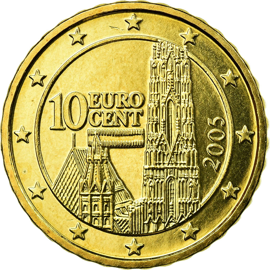 Austria, 10 Euro Cent, 2005, SPL-, Ottone, KM:3085