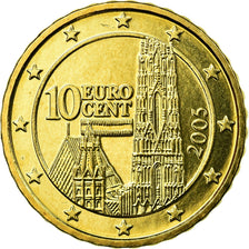 Austria, 10 Euro Cent, 2005, SPL-, Ottone, KM:3085