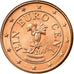 Áustria, Euro Cent, 2005, AU(55-58), Aço Cromado a Cobre, KM:3082