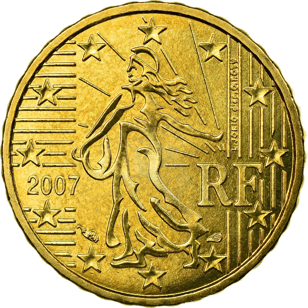 France, 10 Euro Cent, 2007, SUP, Laiton, Gadoury:4b., KM:1410