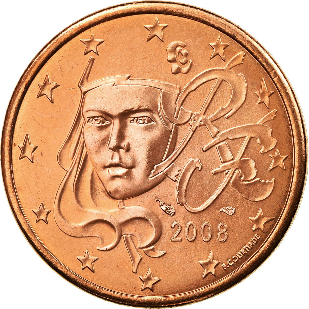 Francia, 5 Euro Cent, 2008, EBC, Cobre chapado en acero, Gadoury:3, KM:1284