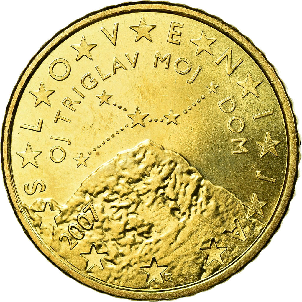 Slovenia, 50 Euro Cent, 2007, AU(55-58), Brass, KM:73