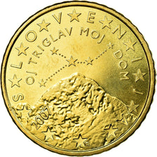 Slovenia, 50 Euro Cent, 2007, AU(55-58), Brass, KM:73