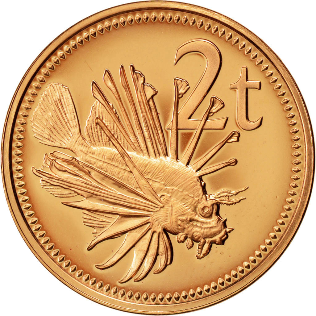 PAPUA NEW GUINEA, 2 Toea, 1976, KM #2, MS(64), Bronze, 21.6, 4.10