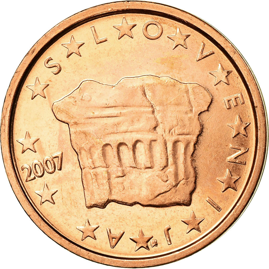 Slovenia, 2 Euro Cent, 2007, BB, Acciaio placcato rame, KM:69