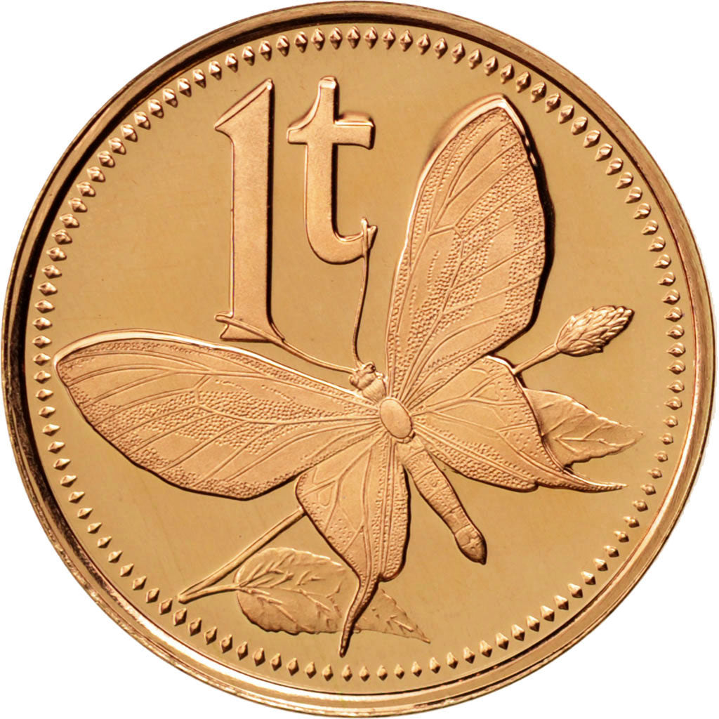PAPUA NEW GUINEA, Toea, 1976, KM #1, MS(64), Bronze, 17.65, 1.95