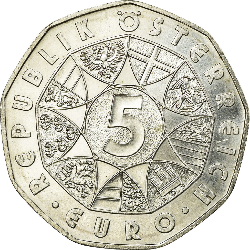 Austria, 5 Euro, Water Power, 2003, AU(55-58), Silver, KM:3105