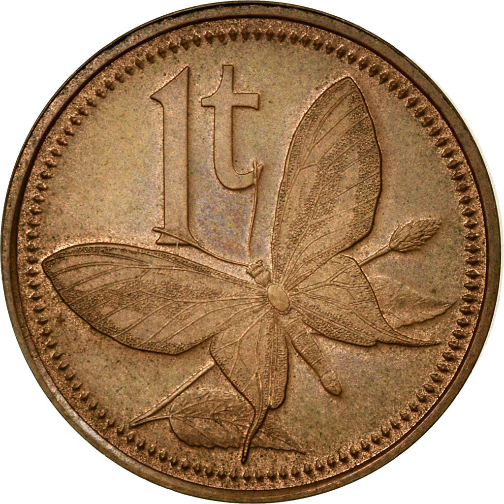 Coin, Papua New Guinea, Toea, 1976, MS(64), Bronze, KM:1