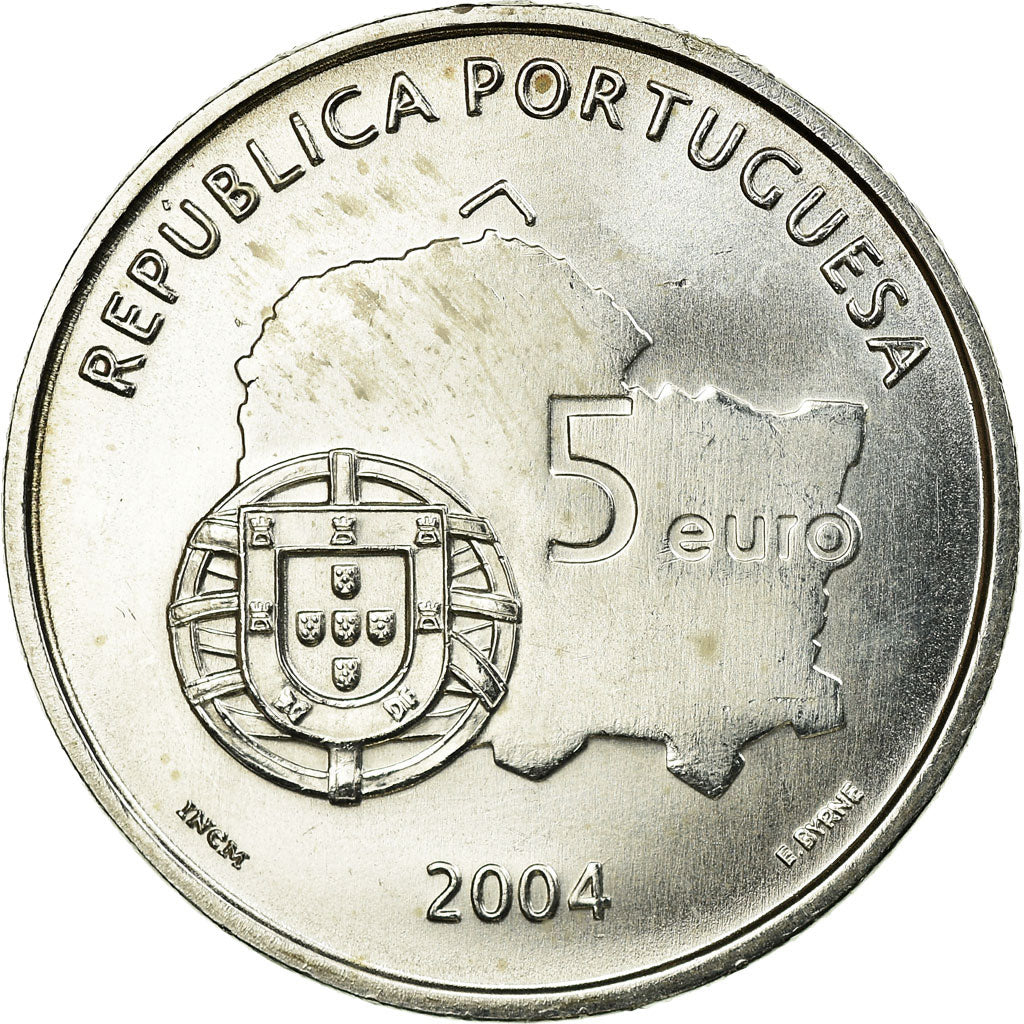 Portugal, 5 Euro, historic city of evora, 2004, AU(50-53), Prata, KM:755