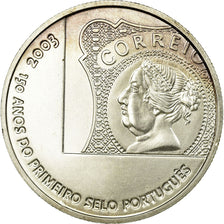 Portugal, 5 Euro, 150th Anniversary - First Portuguese Postage Stamp, 2003
