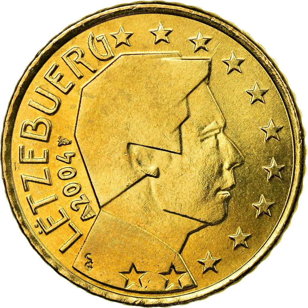 Luksemburg, 50 Euro Cent, 2004, Utrecht, AU(55-58), Mosiądz, KM:80