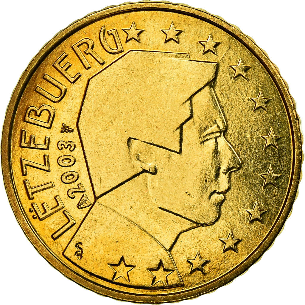 Luksemburg, 50 Euro Cent, 2003, Utrecht, AU(55-58), Mosiądz, KM:80