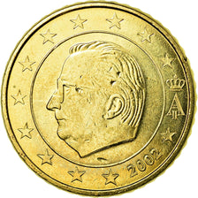 Belgium, 50 Euro Cent, 2002, EF(40-45), Brass, KM:229
