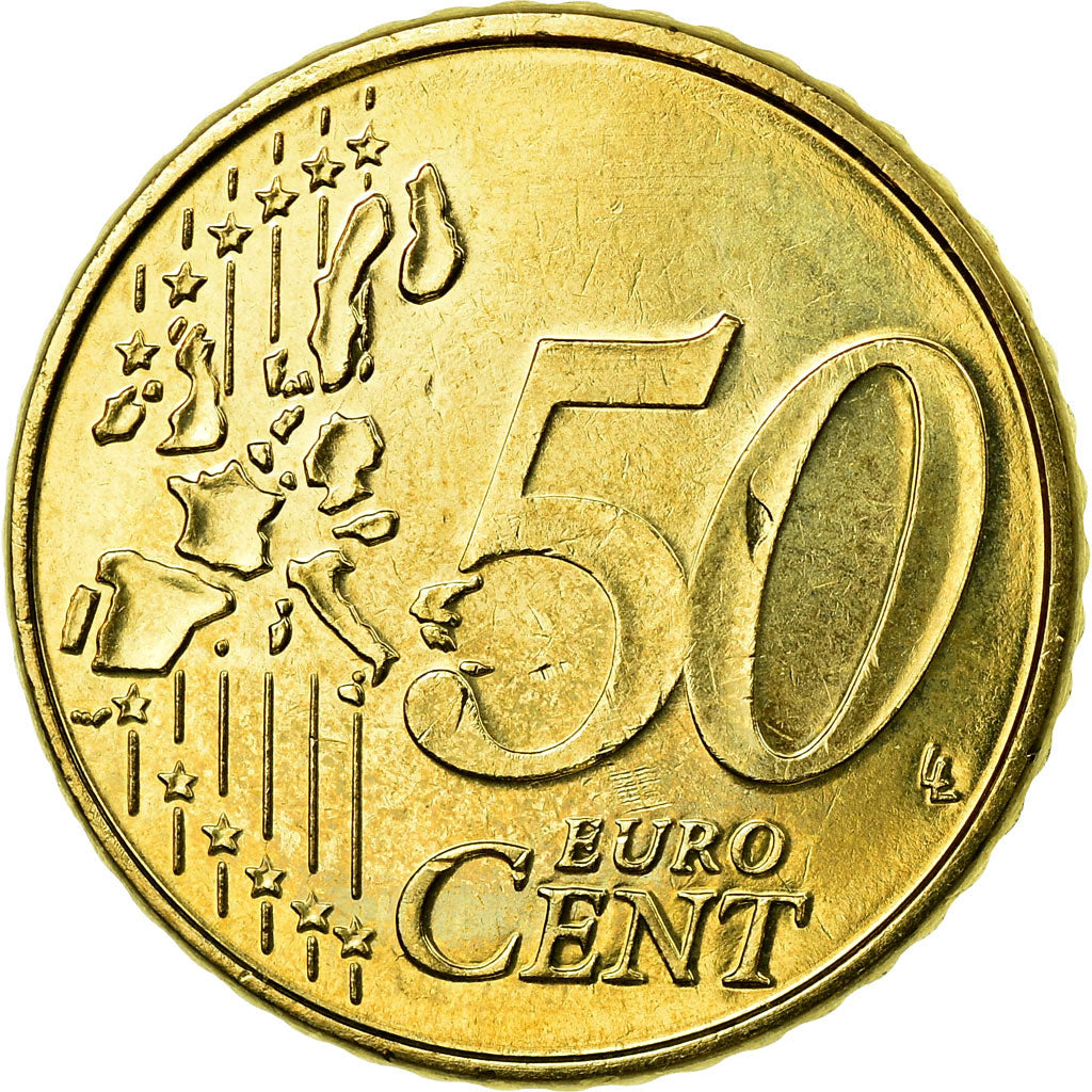 Belgium, 50 Euro Cent, 2002, EF(40-45), Brass, KM:229