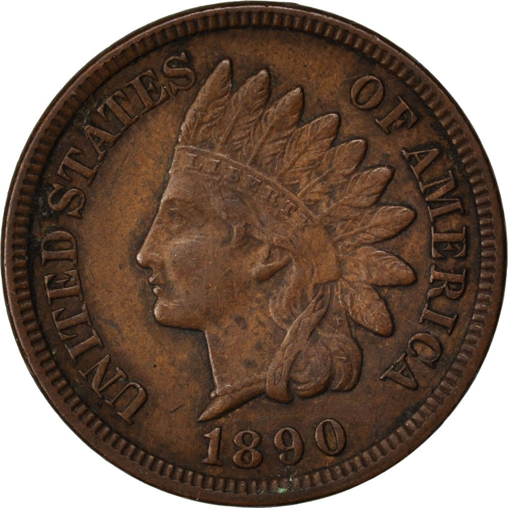 UNITED STATES, Indian Head Cent, Cent, 1890, U.S. Mint, KM #90a, EF(40-45),...
