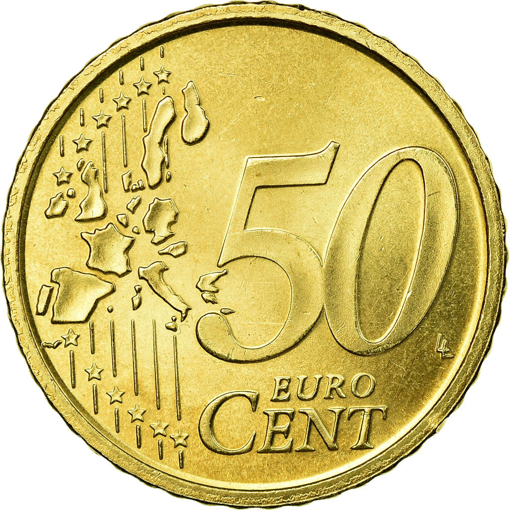 Espagne, 50 Euro Cent, 2001, TTB, Laiton, KM:1045