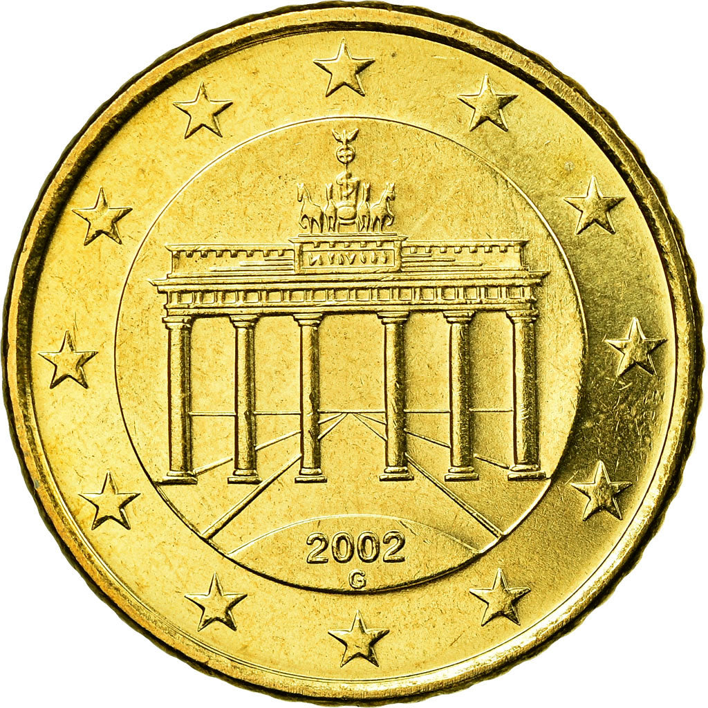 ALEMANIA - REPÚBLICA FEDERAL, 50 Euro Cent, 2002, EBC, Latón, KM:212