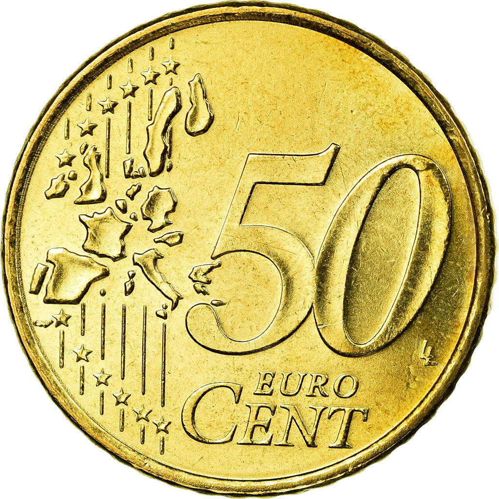 ALEMANIA - REPÚBLICA FEDERAL, 50 Euro Cent, 2002, EBC, Latón, KM:212
