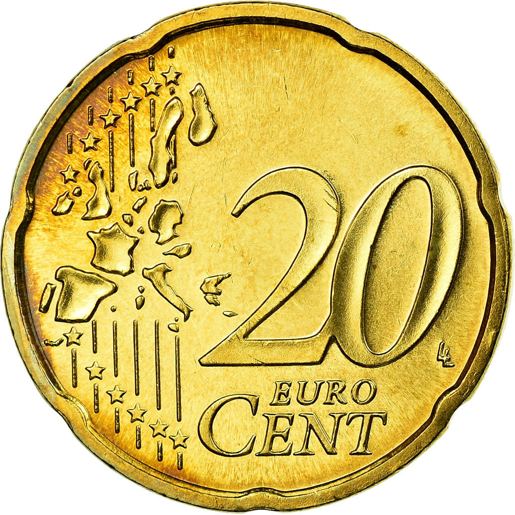 ALEMANIA - REPÚBLICA FEDERAL, 20 Euro Cent, 2002, EBC, Latón, KM:211