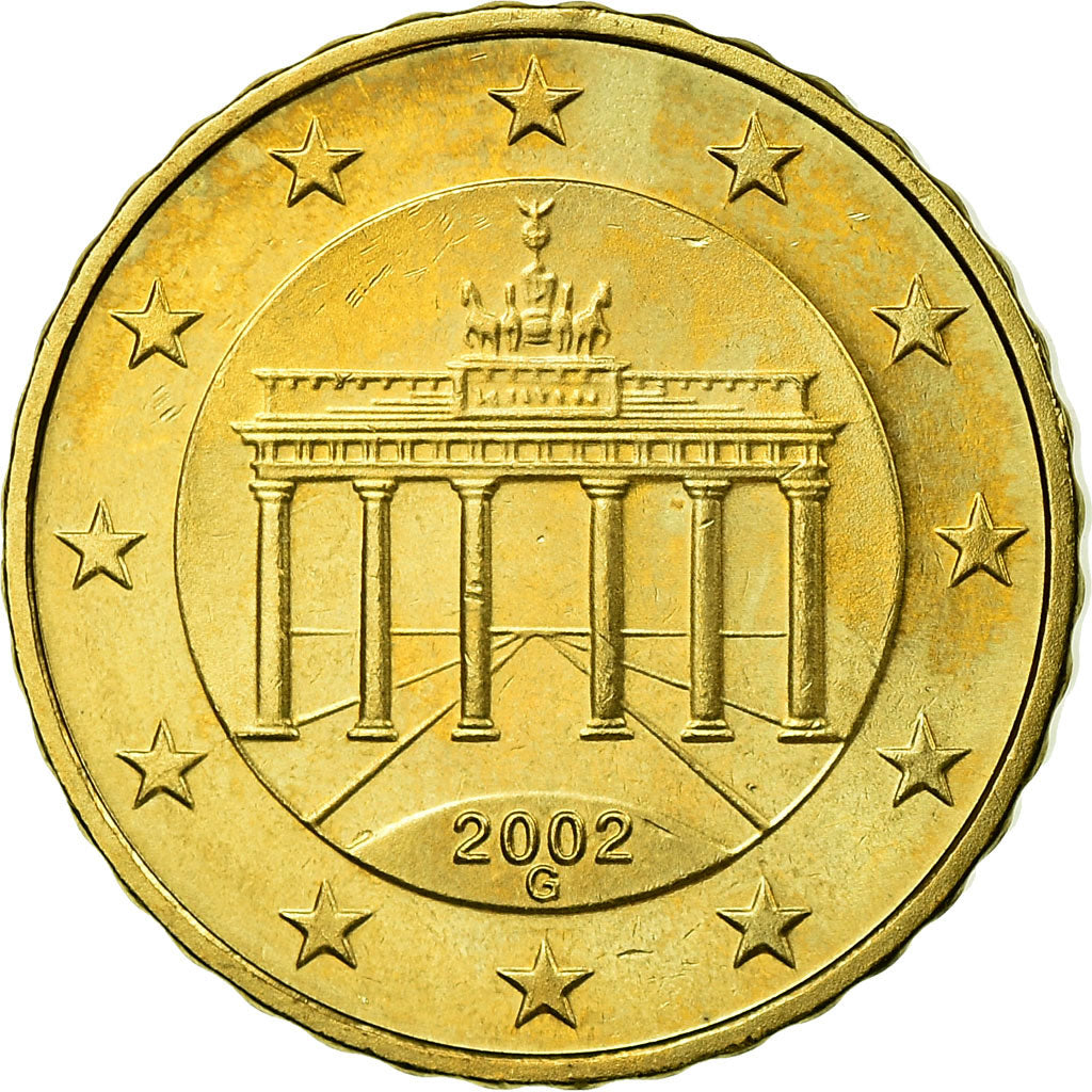GERMANIA - REPUBBLICA FEDERALE, 10 Euro Cent, 2002, BB, Ottone, KM:210