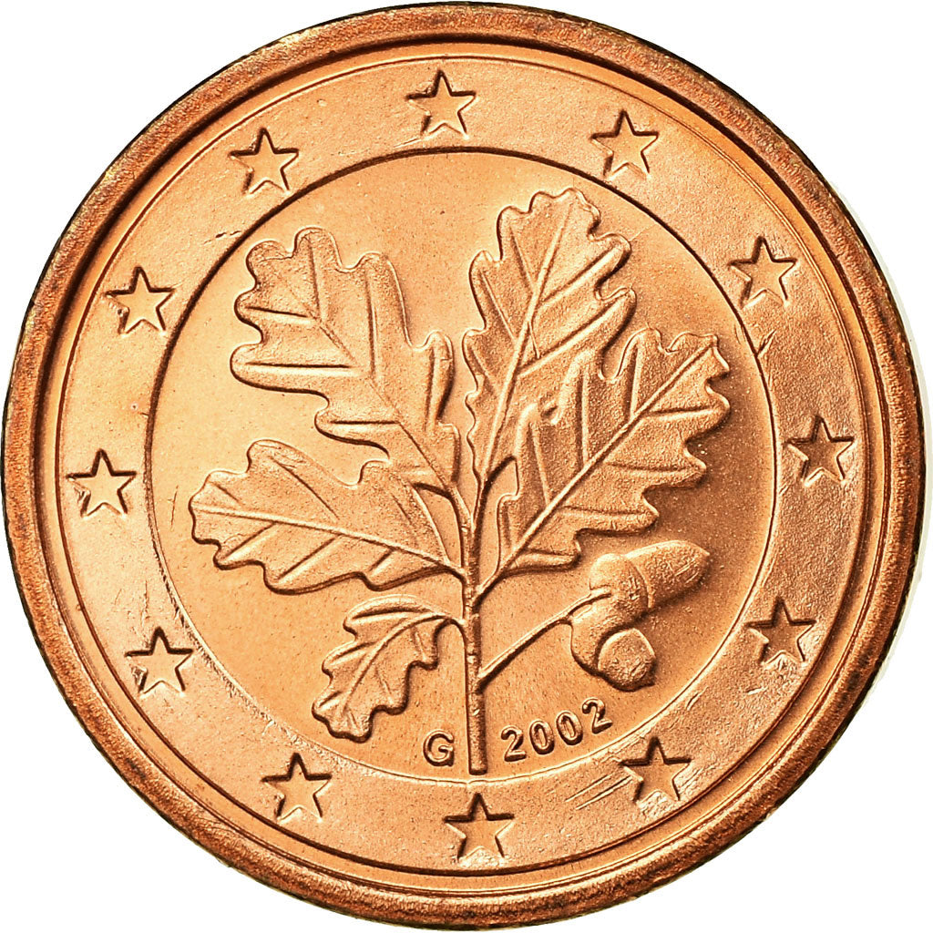 GERMANY - FEDERAL REPUBLIC, Euro Cent, 2002, EF(40-45), Copper Plated Steel