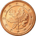 GERMANY - FEDERAL REPUBLIC, Euro Cent, 2002, EF(40-45), Copper Plated Steel
